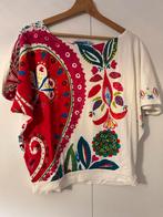 Desigual Top - Maat M - Bloemen & Strass, Kleding | Dames, T-shirts, Maat 38/40 (M), Wit, Ophalen of Verzenden, Zo goed als nieuw