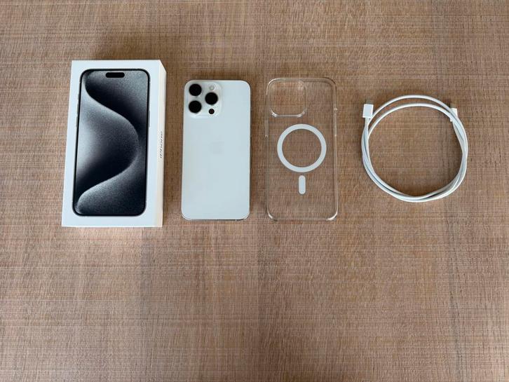Apple iPhone 15 Pro Max 256GB Wit Titanium 93%🔋, Telecommunicatie, Mobiele telefoons | Apple iPhone, Zo goed als nieuw, 256 GB