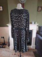 Caroline Biss zwart witte bloementjes jurk 46 gratis verz, Verzenden, Zwart, Maat 46/48 (XL) of groter, Zo goed als nieuw