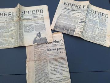 Haarlem-Noord 3 oude kranten origineel 1939 beschikbaar voor biedingen