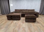 GRATIS BEZORGEN | Mooi Groot Bruin Taupe Velvet Hoekbank