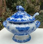 Prachtige antieke porseleinen soep/saus terrine met lepel., Ophalen of Verzenden