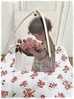 Geurzak met lintje, 17 x 11,5 cm. meisje bloemenmand, rozen, Ophalen of Verzenden