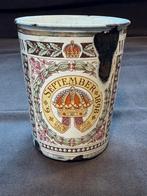 Emaille beker inhuldiging Koningin Wilhelmina 1898, Verzamelen, Koninklijk Huis en Royalty, Ophalen of Verzenden, Gebruikt, Nederland