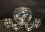 Punch Bowl met 6 glazen, antiek, Ophalen of Verzenden