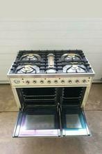 Zeer goed staat boretti crème kleur fornuis 5pits 90cm ovens, 60 cm of meer, Ophalen of Verzenden, Zo goed als nieuw, Gas