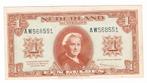1 gulden 18 mei 1945 Wilhelmina UNC min, Ophalen of Verzenden, 1 gulden, Los biljet
