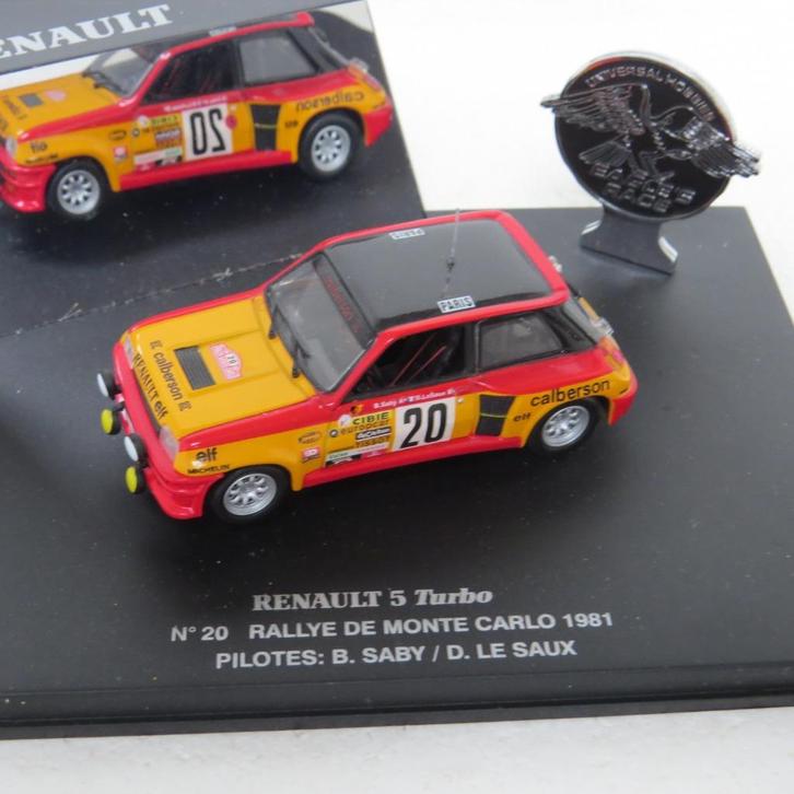 Renault 5 Turbo Rally Monte Carlo 1981 Saby 1/43 UH zgan, Hobby en Vrije tijd, Modelauto's | 1:43, Zo goed als nieuw, Auto, Universal Hobbies