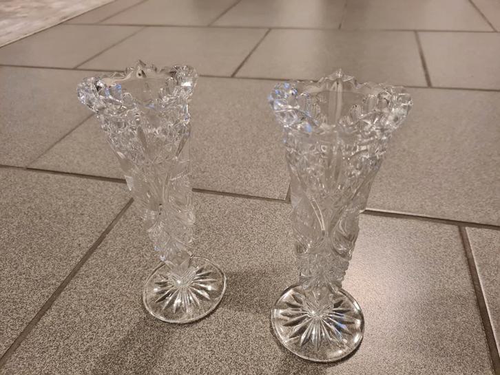 Kristallen Vaasjes - Set van 2, Antiek en Kunst, Antiek | Vazen, Ophalen of Verzenden