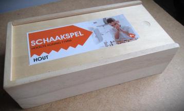 Schaakspel~Hout~Houten Schaakset in bewaardoos beschikbaar voor biedingen