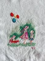 Borduurwerk, zijde, ballon, kind, zomer, vintage, Ophalen