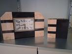 Vintage Art Deco Klok met Bijpassende Houder, Antiek en Kunst, Antiek | Klokken, Ophalen of Verzenden