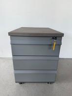 Ahrend ladeblok ,antraciet met bruin eiken topblad, Minder dan 50 cm, Ophalen of Verzenden, Zo goed als nieuw, 3 of 4 laden