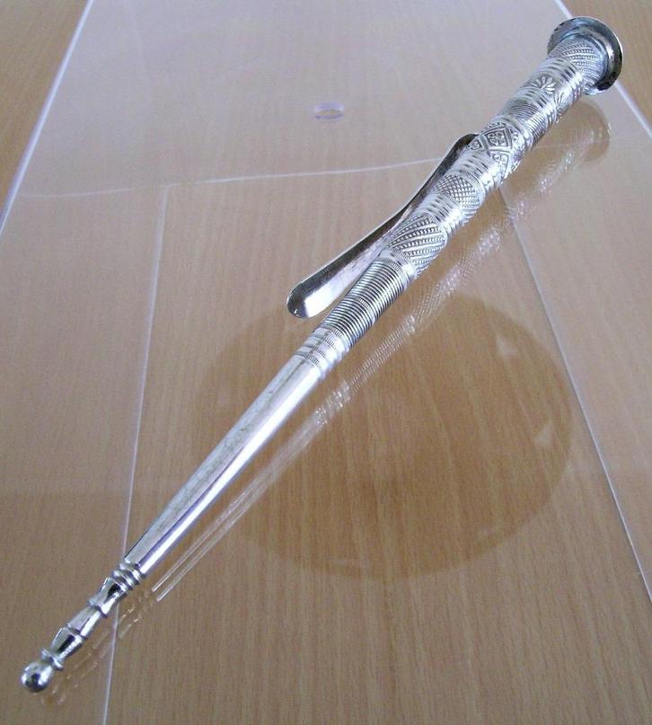 Zilver breipendop/breinaald dop/breidop 15 cm antiek (6), Antiek en Kunst, Antiek | Goud en Zilver, Zilver, Ophalen of Verzenden