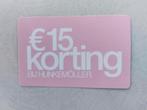 Hunkemöller 15 euro korting, Eén persoon, Kortingsbon, Overige typen