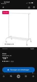 Kledingrek ikea wit, Ophalen, Zo goed als nieuw