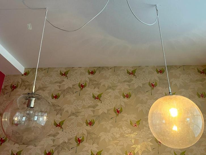 Glazen globe vintage lamp Doria Leuchten (2 beschikbaar), Huis en Inrichting, Lampen | Hanglampen, Gebruikt, Minder dan 50 cm