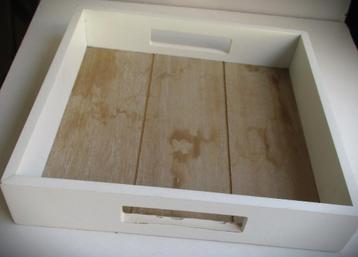 Dienblad~Kaarsenblad~Serveerblad~Onderzetter~Houten Blaadje beschikbaar voor biedingen