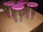 Set van 4 Tupperware glazen met deksel, Ophalen of Verzenden, Zo goed als nieuw
