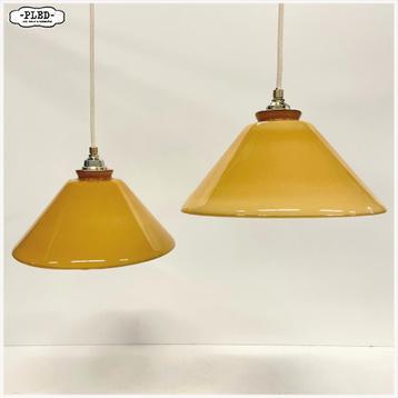 Vintage lampen Glas Hanglampen Prijs voor beide lampen samwn beschikbaar voor biedingen