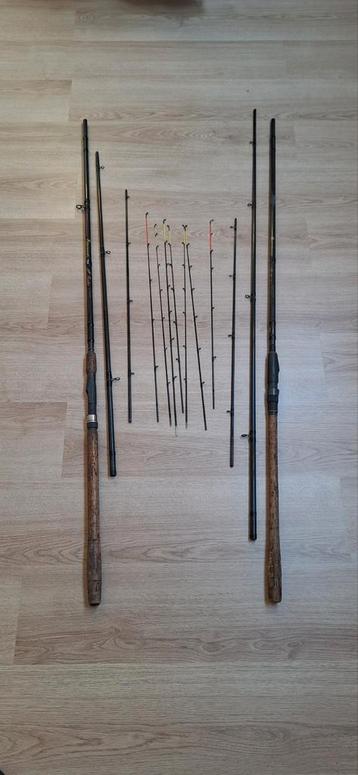 2x browning bob nudd feeder 11  - 13ft met 7 toppen beschikbaar voor biedingen