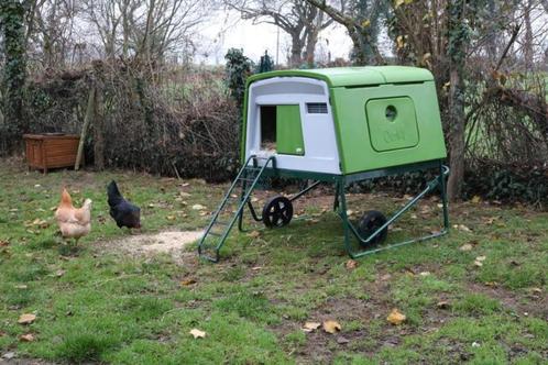 Omlet Eglu Cube kippenhok wielenset +( gratis trapvoederbak), Dieren en Toebehoren, Pluimvee | Toebehoren, Zo goed als nieuw, Kippenhok of Kippenren