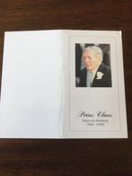Prins Claus - gedachtenis prentje, Ophalen of Verzenden, Gebruikt, Nederland, Kaart, Foto of Prent