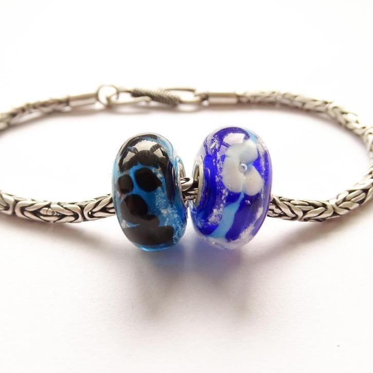 Asbedel handgemaakte glaskraal met as van dierbare, Sieraden, Tassen en Uiterlijk, Bedels, Nieuw, Overige merken, Glas of Kristal