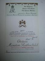 Origineel Chateau Mouton Rothschild Wijn Etiket 1977, Frankrijk, Nieuw, Ophalen of Verzenden, Rode wijn