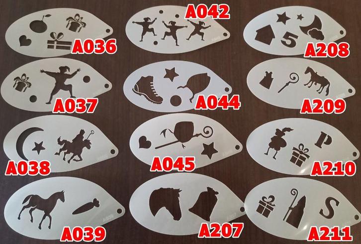 schmink sjabloon button sinterklaas piet paard staf NIEUW, Hobby en Vrije tijd, Feestartikelen, Nieuw, Kerst of Sinterklaas, Ophalen of Verzenden