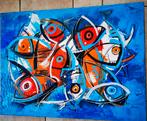 Abstract Kunst Olie Schilderij Jasminka Banusic Fish vissen, Ophalen of Verzenden