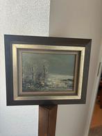 Winterlandschap schilderij, 35x29 cm, Antiek en Kunst, Ophalen