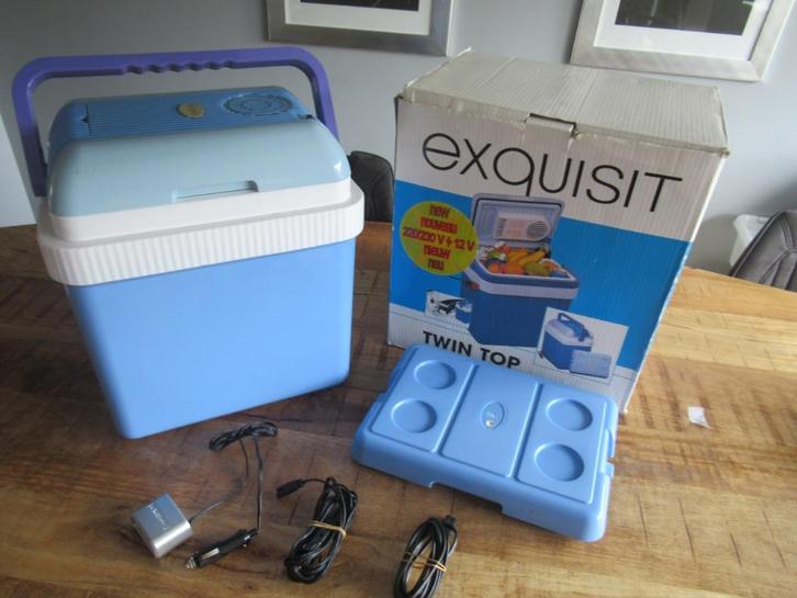 24 liter Electrische uitgebreide Koelbox op stroom + 12 volt, Caravans en Kamperen, Koelboxen, Zo goed als nieuw, Koelbox, Elektrisch