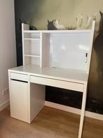 Bureau Micke Ikea, wit, met opbouwdeel incl. bureaustoel, Ophalen, Zo goed als nieuw, Bureau
