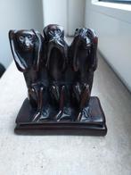 Beeldje 3 aapjes: horen, zien en zwijgen (polystone), Verzamelen, Beelden en Beeldjes, Ophalen of Verzenden, Zo goed als nieuw