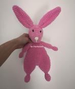 Gehaakte konijn roze of bruin knuffeldoekje, slaap knuffel, Hobby en Vrije tijd, Breien en Haken, Ophalen of Verzenden, Nieuw