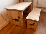 Houten peuter bureautje met dino uitsneden, Kinderen en Baby's, Kinderkamer | Tafels en Stoelen, Ophalen, Zo goed als nieuw, Tafel(s) en Stoel(en)