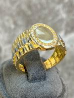 14k Gouden Zegelring Bicolor, 20 of groter, Heer, Nieuw, Ophalen of Verzenden