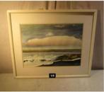 Mooi geschilderd Aquarel 'Zee en rotsen' - gesigneerd, Ophalen of Verzenden