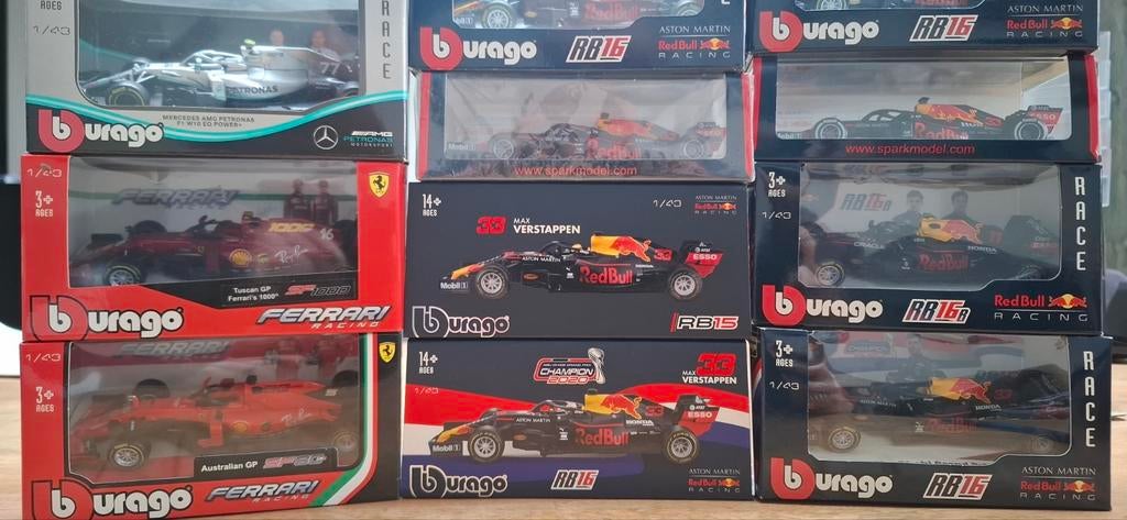 F1 Schaalmodellen Red Bull, Ferrari,  Mercedes AMG 1:43, Ophalen of Verzenden, Nieuw, Auto, Overige merken
