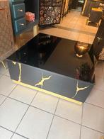 Moderne Zwarte Salontafel met Gouden details, Ophalen, Marlons, 100 tot 150 cm, Marlonsmeubels@hotmail.com
