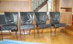 Montis Spica design zwart leder 4 eetkamerstoelen- als nieuw, Huis en Inrichting, Stoelen, Ophalen, Zwart, Design, Zo goed als nieuw