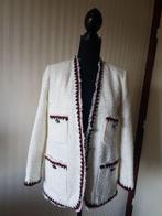 Zara wit boucle tweed jasje met mooie details, maat M 38., Kleding | Dames, Jasjes, Kostuums en Pakken, Maat 38/40 (M), Verzenden