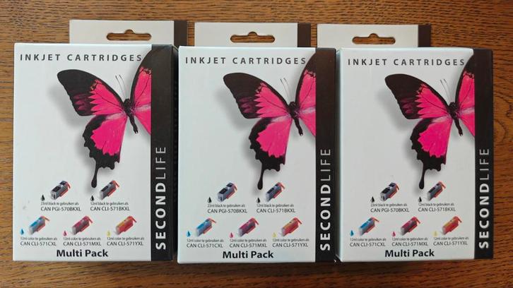 3x Canon PGI570BK CLI571 XL Multipack Inktcartridges - Nieuw, Computers en Software, Printerbenodigdheden, Nieuw, Cartridge, Ophalen of Verzenden