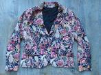 Blazer jasje zwart bloemen paars roze maat 42 Cadadia jas, Zwart, Maat 42/44 (L), Ophalen of Verzenden, Zo goed als nieuw