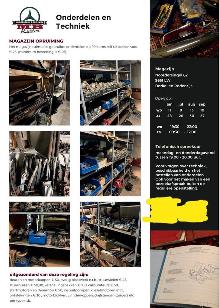 Mercedes-Benz onderdelen oldtimer 1945-1970, Auto-onderdelen, Overige Auto-onderdelen, Mercedes-Benz, Ophalen of Verzenden