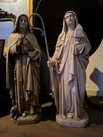 Twee Crème kleurige Heilige Beelden uit Klooster - 84cm, Ophalen