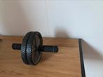 Buikspier roller en fitness matje blauw., Sport en Fitness, Fitnessmaterialen, Ophalen, Zo goed als nieuw, Buikspierwiel