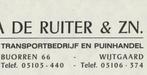 WIJTGAARD TRANSPORT Fa. DE RUITER & ZN 1972, Ophalen of Verzenden, Gebruikt, Overige typen