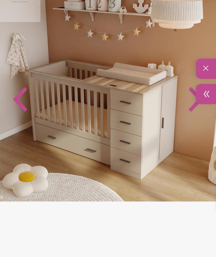 Baby bed, commode en kledingkast in één, Kinderen en Baby's, Kinderkamer | Bedden, Gebruikt, Minder dan 140 cm, Minder dan 70 cm